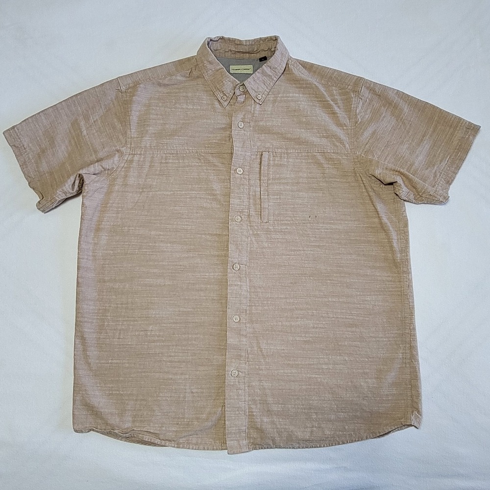 Hobbs Creek Camel Tan Button-Down Outdoor Shirt Men's XL Fisherman Gorpcore